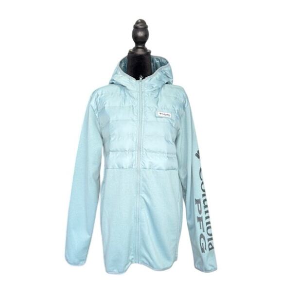 Columbia Women’s Deep Waves Hybrid Hooded Jacket – Aqua Blue – Size Medium – NWT - Picture 7 of 7